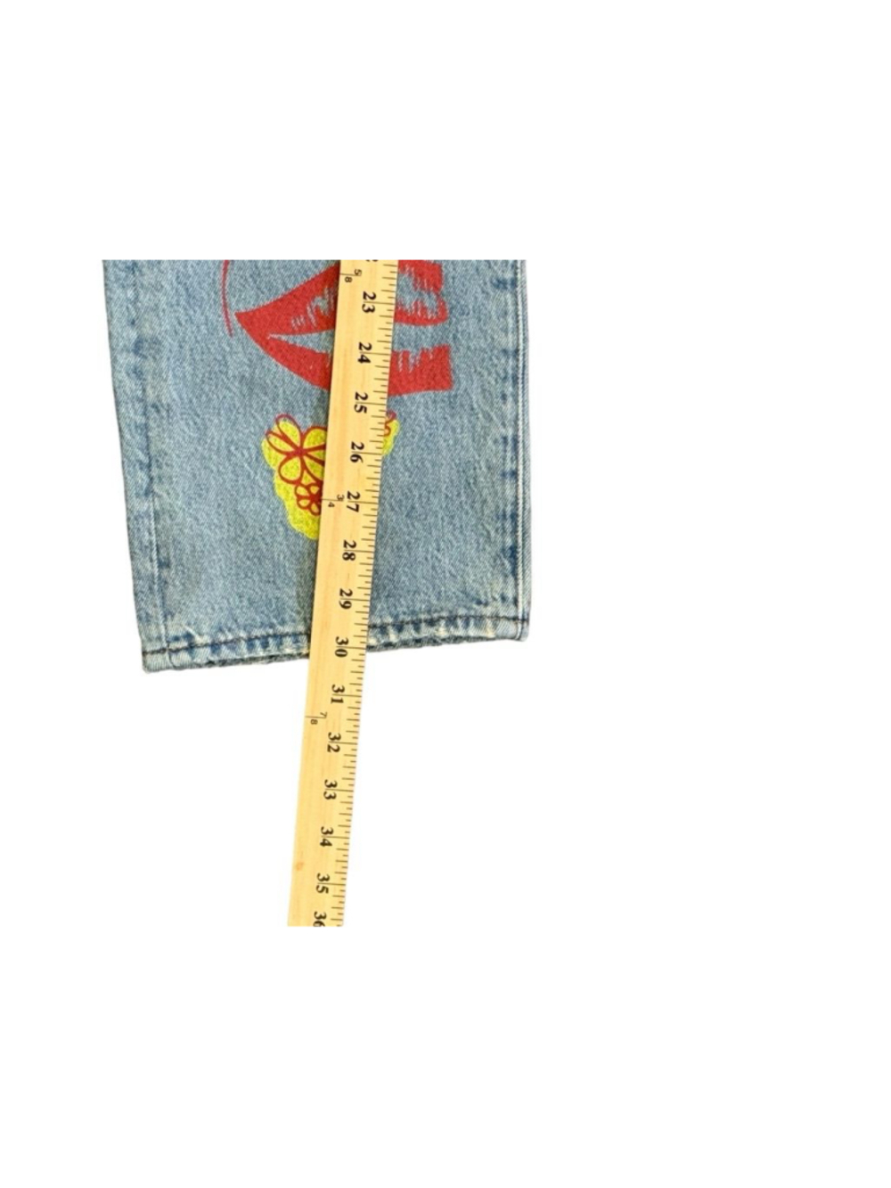 LEVI’S Men’s Premium 501 Original SUMMER LOVE JEANS Festival Groovy Sz 33x30 - Picture 5 of 11